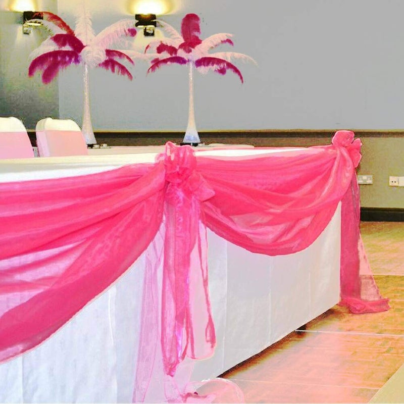 Anteer Crystal Organza Tulle Sheer Fabric Backdrop Curtains for Wedding Baby Shower Birthday Party Event Decor, 19â€ by 30 Yard (Pink) - Image 5